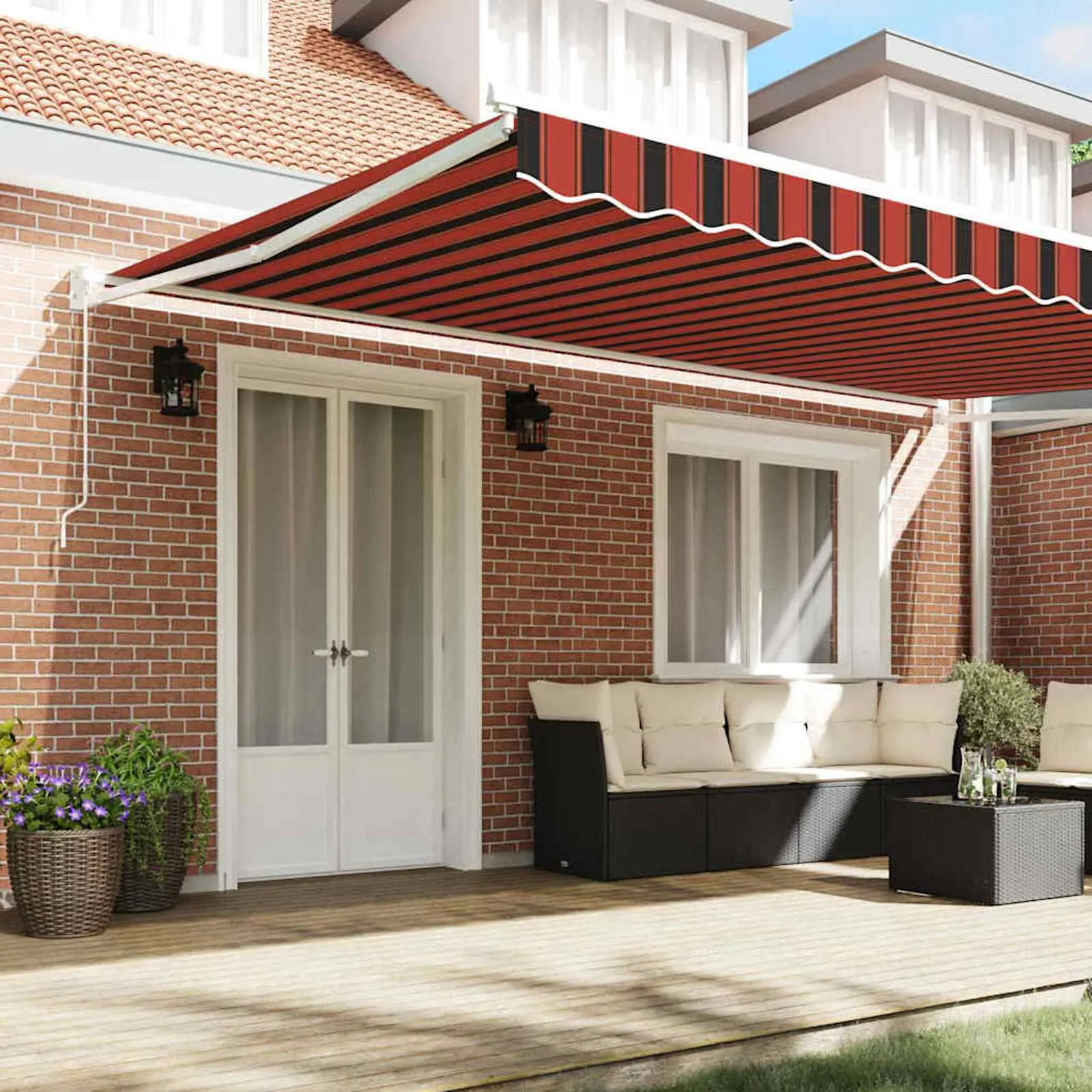 Маркиза выдвижная VidaXL 3331227 (Orange/Brown) - 10