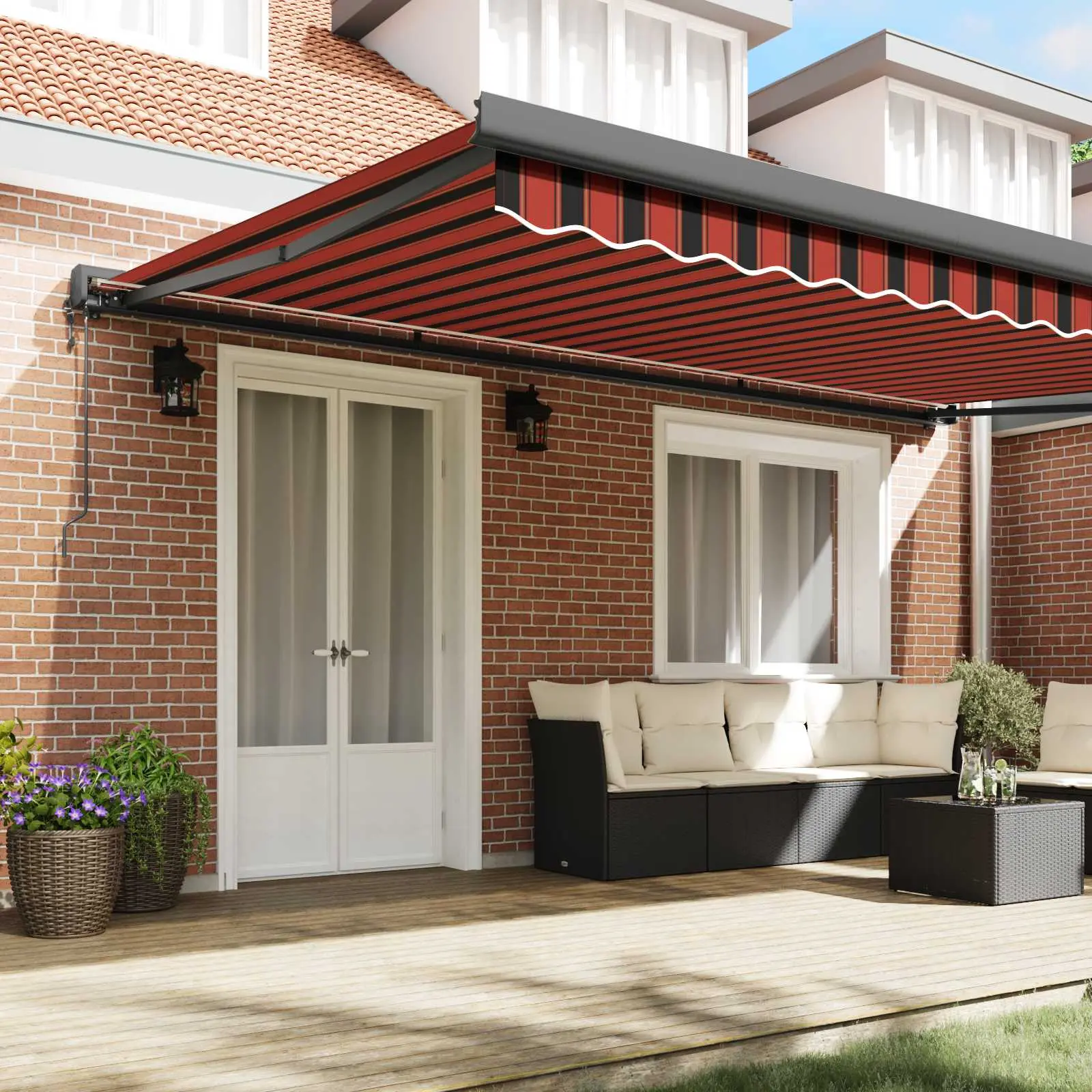 Маркиза выдвижная VidaXL 3331234 500x300 (Orange/Brown) - 12