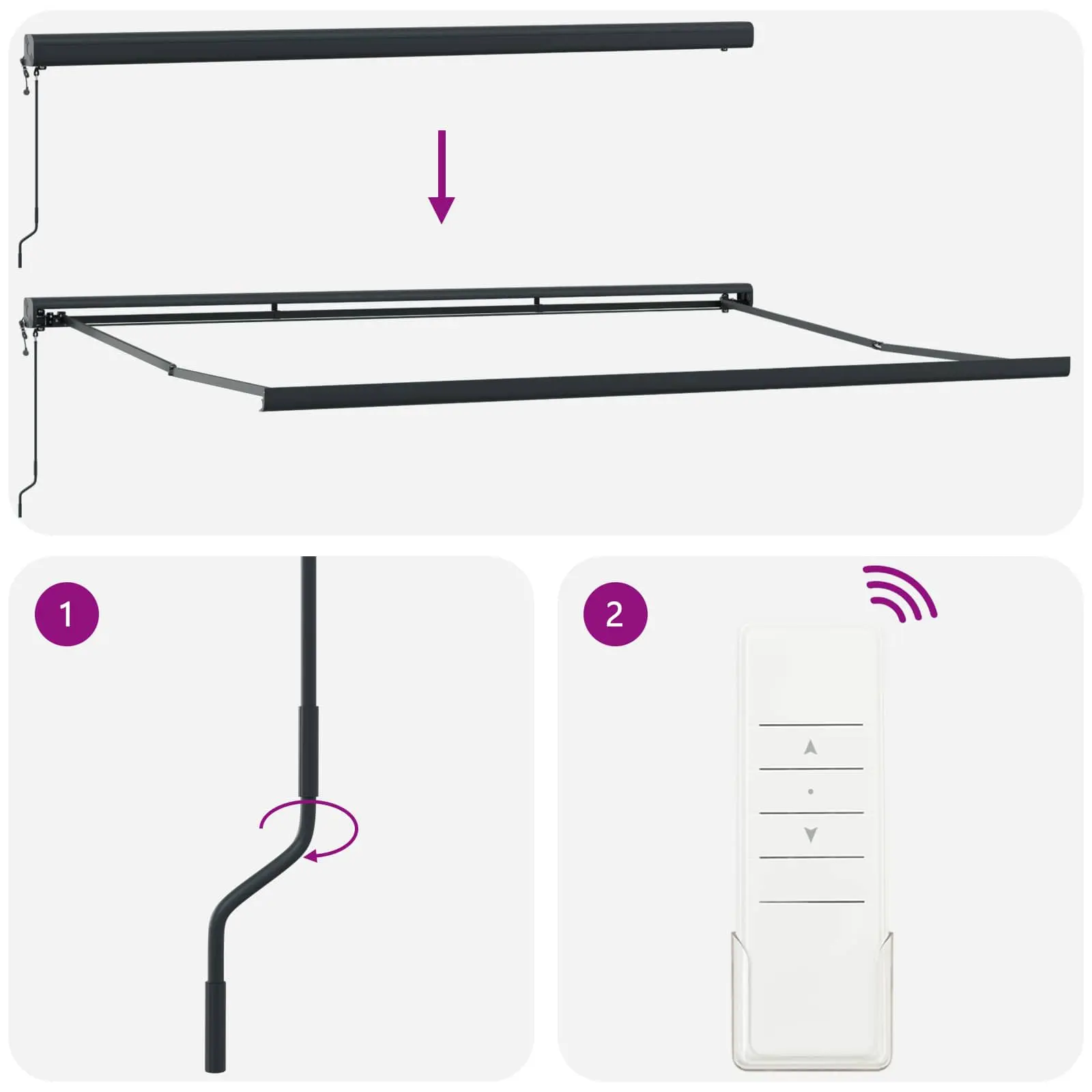 Маркиза выдвижная VidaXL 3331234 500x300 (Orange/Brown) - 6