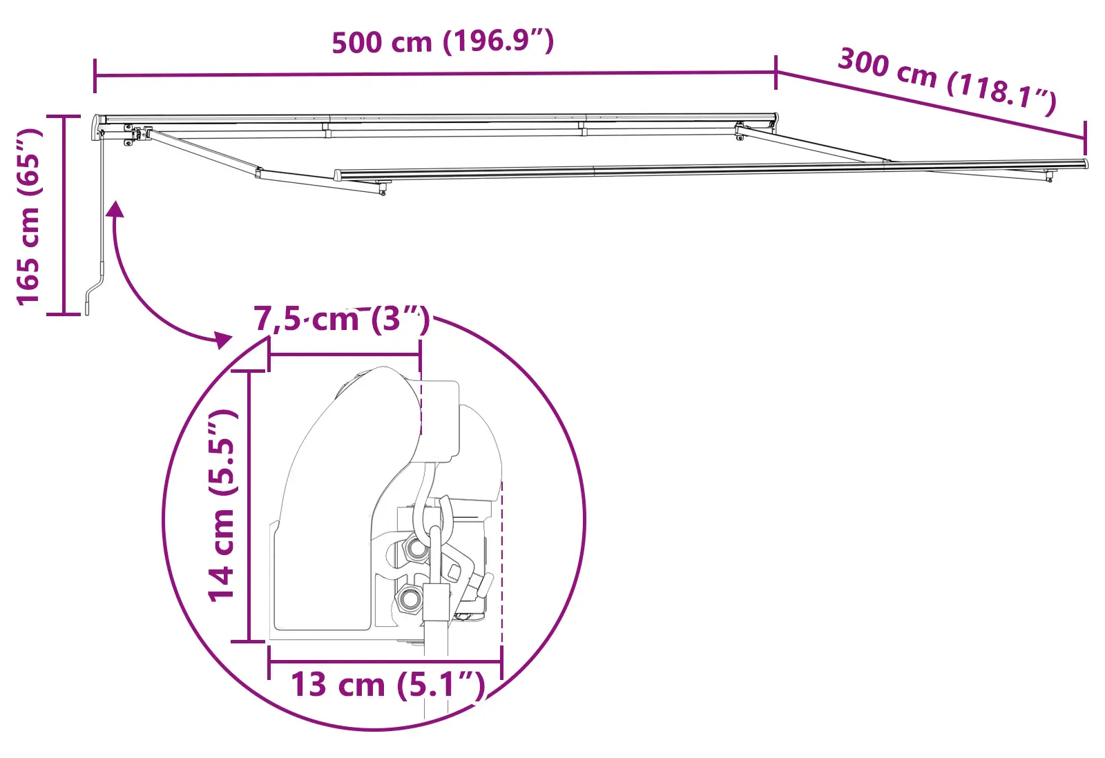 Copertina retractabila VidaXL 3331243 (Yellow/Orange) - 6