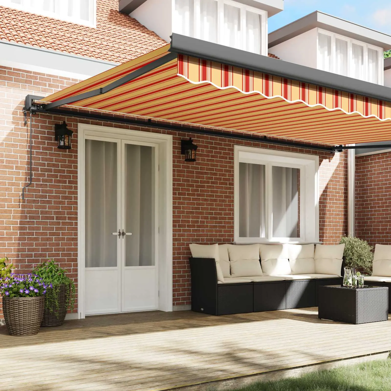 Маркиза выдвижная VidaXL 3331258 (Yellow/Orange) - 9