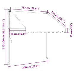 Copertina retractabila VidaXL 368745 (Cream) Thumb