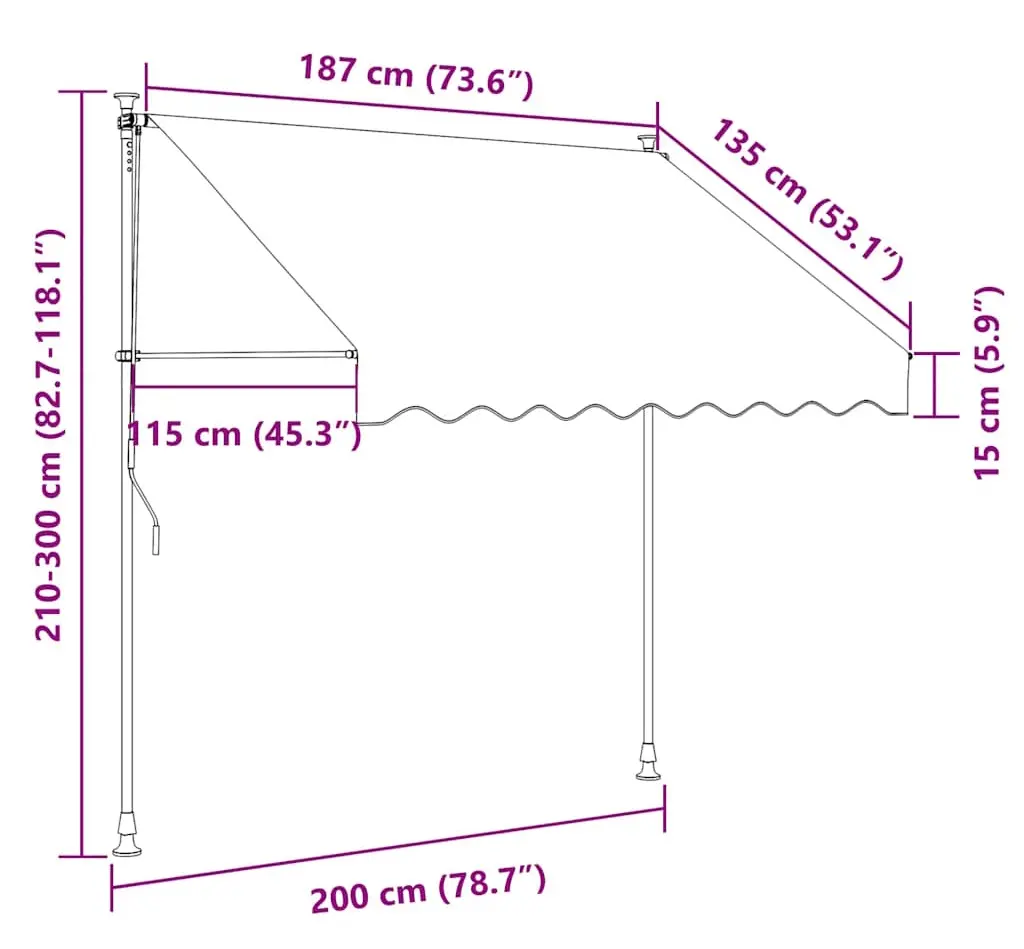 Copertina retractabila VidaXL 368745 (Cream) - 9