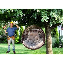 Установка подвесного садового кресла