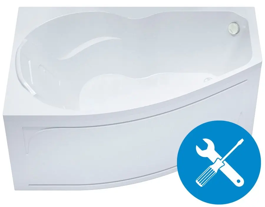 Установка угловой ванны