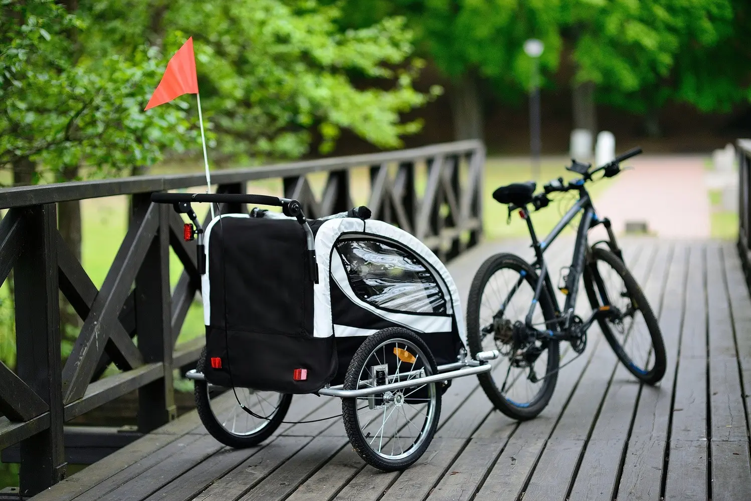 Remorca de biciclete FunFit Kids Jogger 2953 (Black/Red) - 3