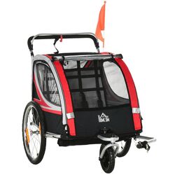 Прицеп велосипедный 2в1 Homcom 440-026RD (Black/Red) Thumb