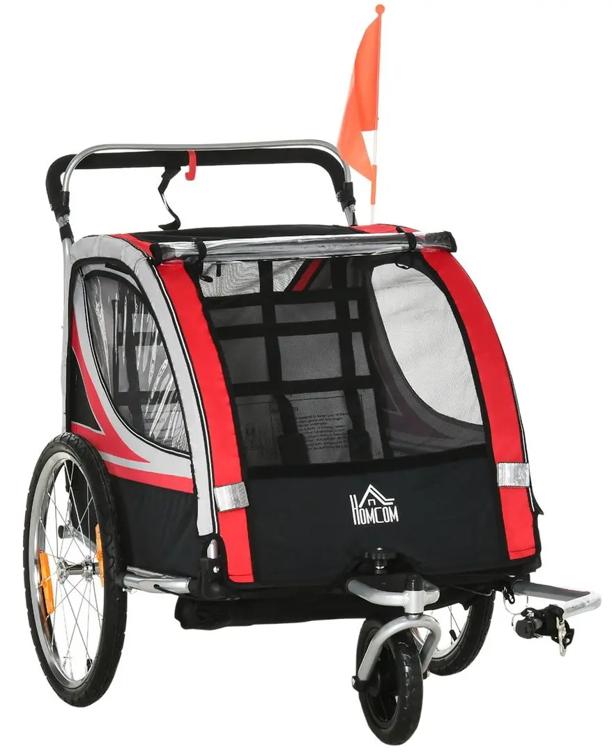 Прицеп велосипедный 2в1 Homcom 440-026RD (Black/Red)
