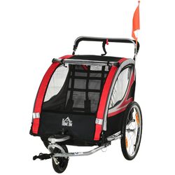Remorca de biciclete 2in1 Homcom 440-026RD (Black/Red)