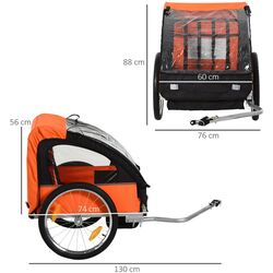 Прицеп велосипедный Homcom 440-008OG (Orange/Black) Thumb