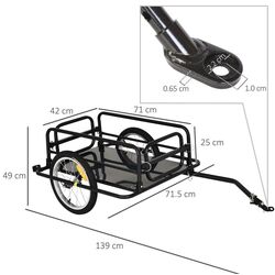 Remorca de biciclete Homcom B4-0008 (Black) Thumb