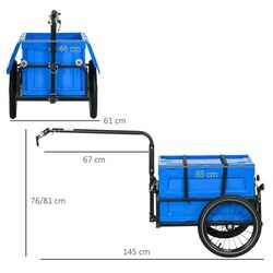 Remorca de biciclete Homcom B71-061V02BU (Blue) Thumb