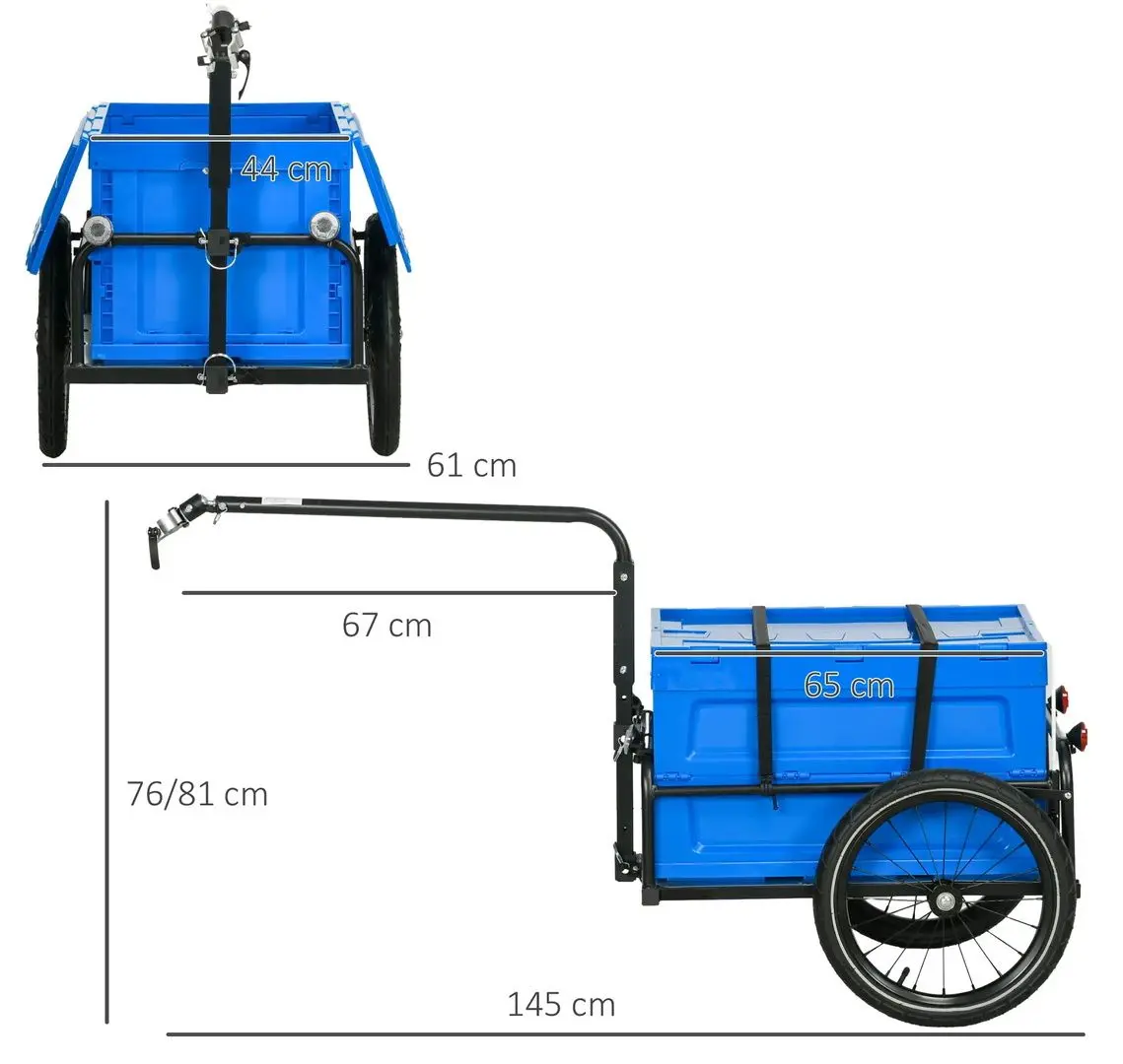 Remorca de biciclete Homcom B71-061V02BU (Blue)