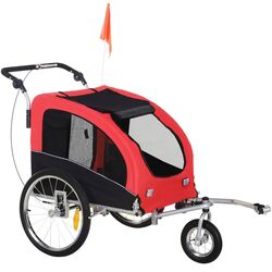 Remorca de bicicleta pentru animale Homcom 5663-1289 (Red)