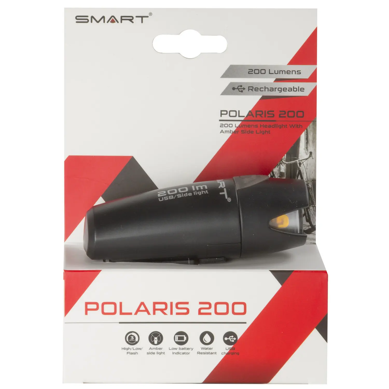 Светодиодный фонарь для велосипеда Messingschlager Smart Polaris 200 (Black)