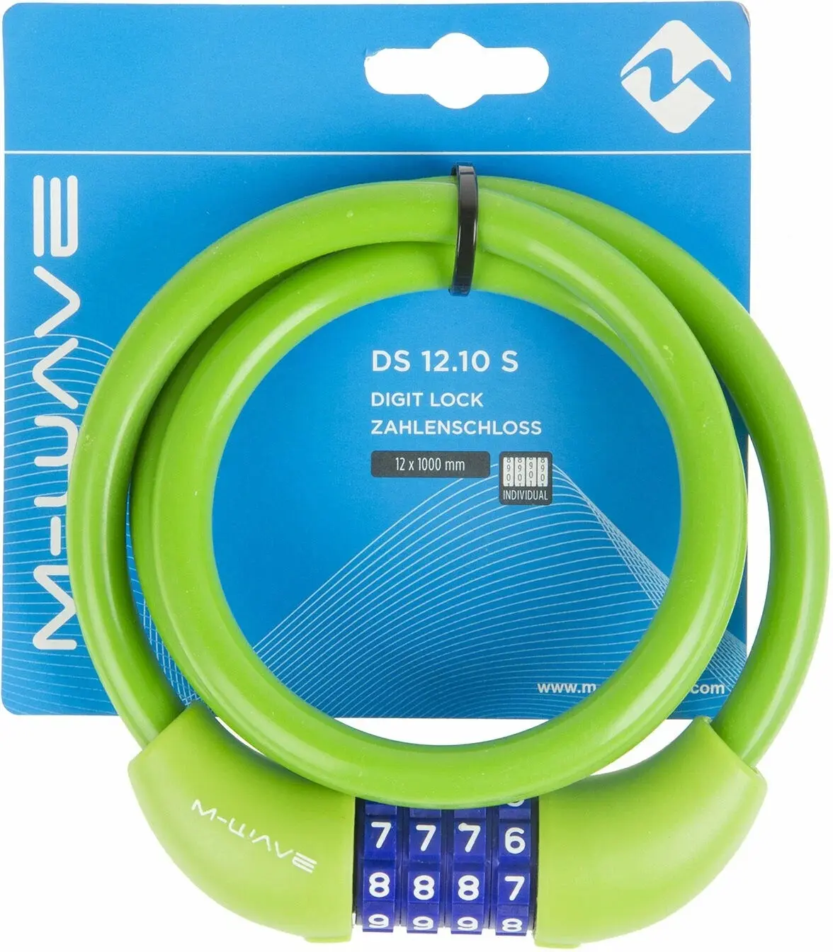 Замок велосипедный Messingschlager M-WAVE DS 12.10 S (Green)