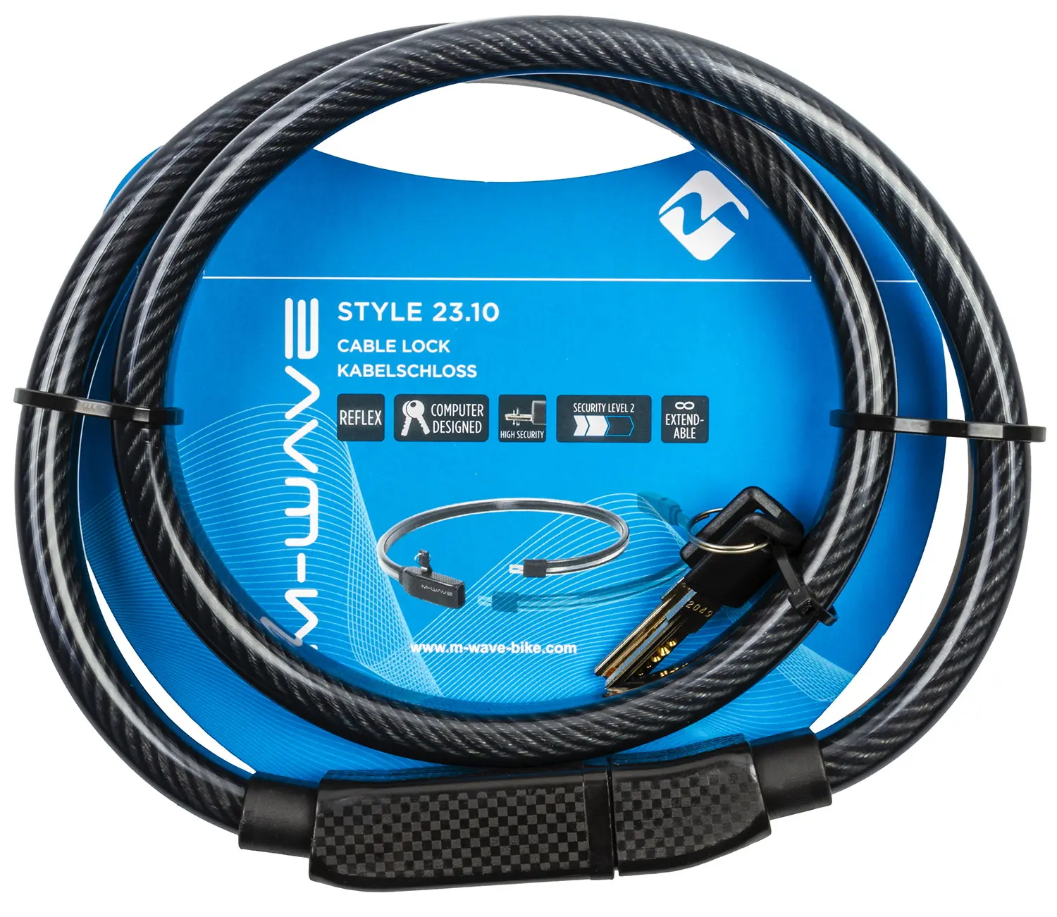 Замок велосипедный Messingschlager M-WAVE Style 23.10