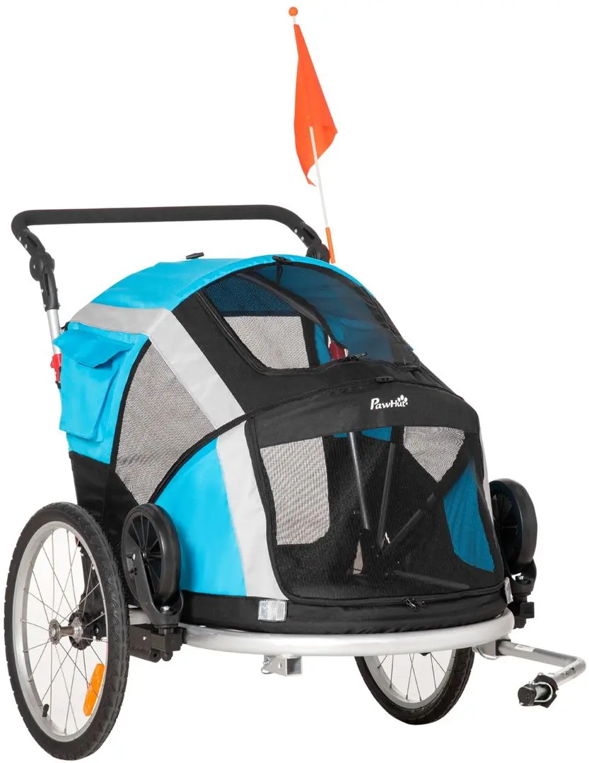 Прицеп велосипедный 2в1 PawHut D00-142LB (Black/Blue)