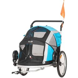 Прицеп велосипедный 2в1 PawHut D00-142LB (Black/Blue) Thumb