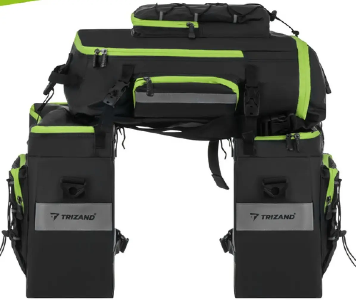 Geanta pentru bicicleta Trizand Freestyle 53L (Black/Green) - 4