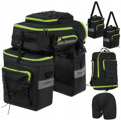 Geanta pentru bicicleta Trizand Freestyle 53L (Black/Green) Thumb