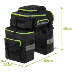 Geanta pentru bicicleta Trizand Freestyle 53L (Black/Green) Thumb