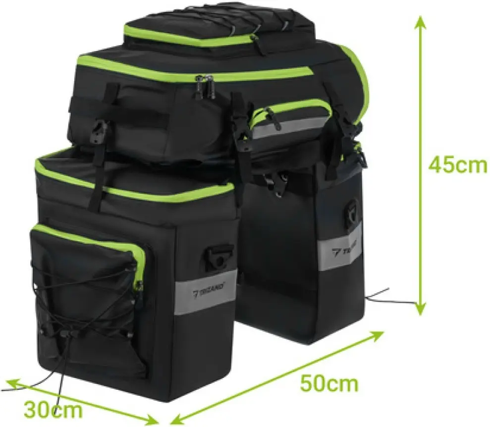 Geanta pentru bicicleta Trizand Freestyle 53L (Black/Green) - 6