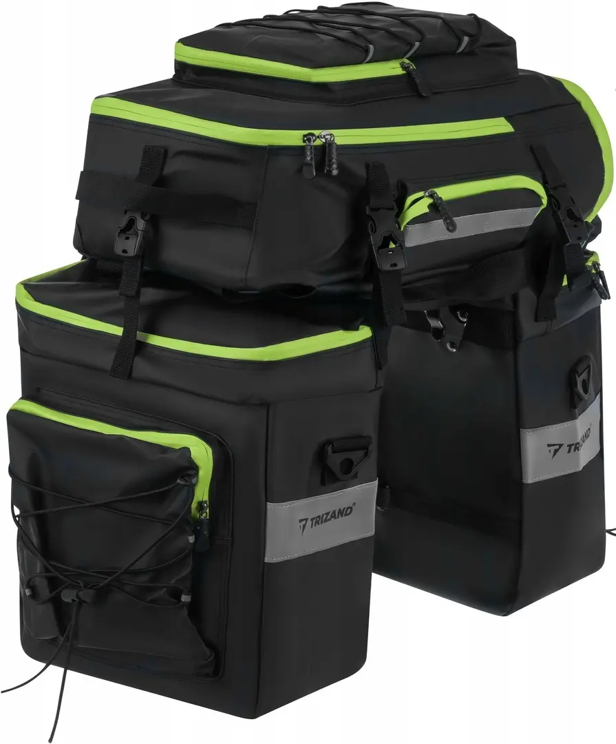 Geanta pentru bicicleta Trizand Freestyle 53L (Black/Green)