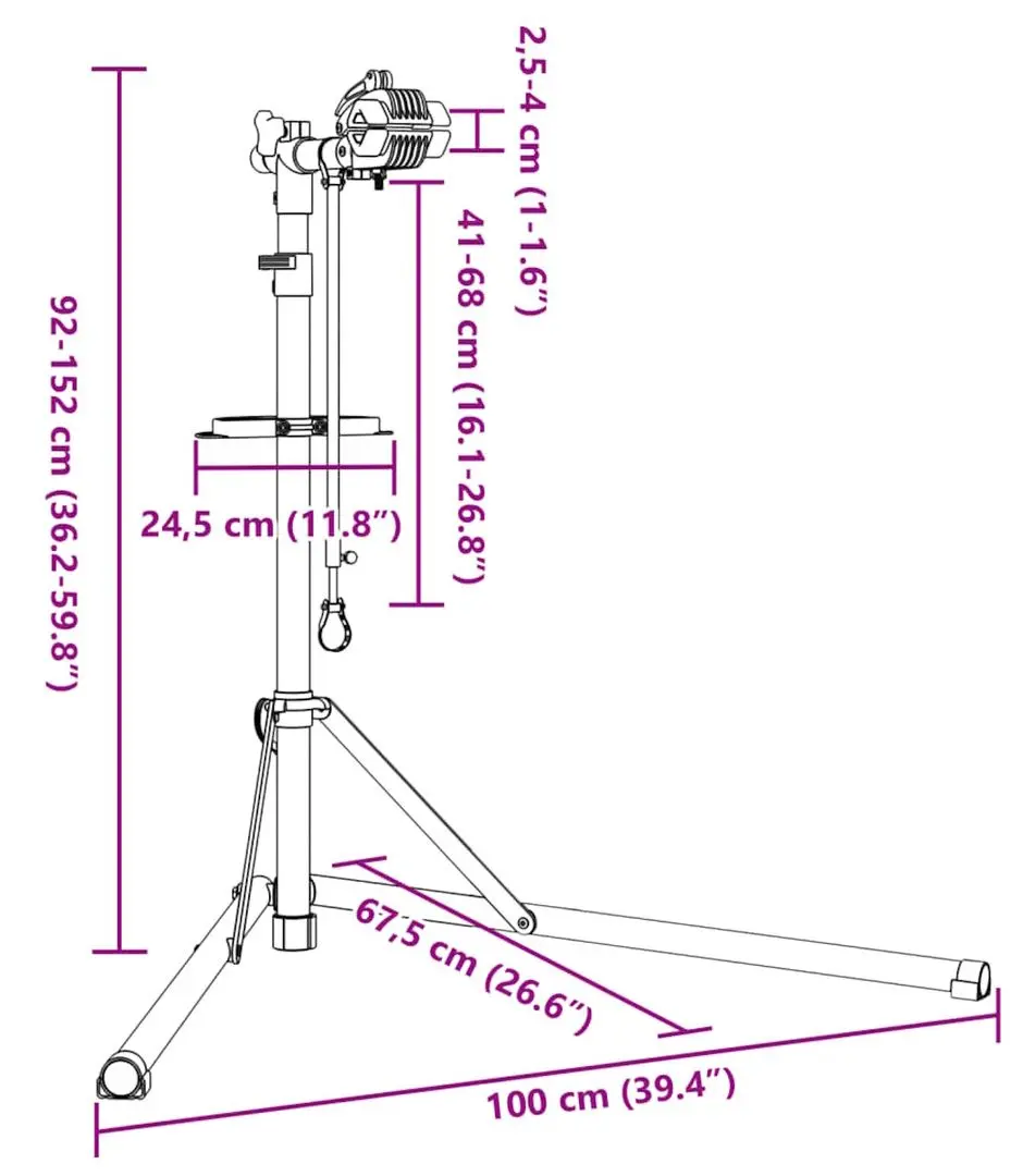 Suport de podea pentru biciclete VidaXL 4005550 (Black/Red)