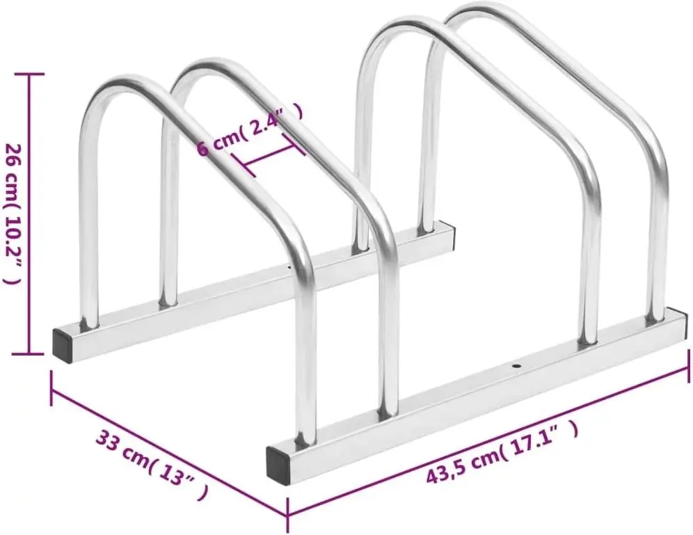 Suport pentru biciclete VidaXL 154417 (Silver)