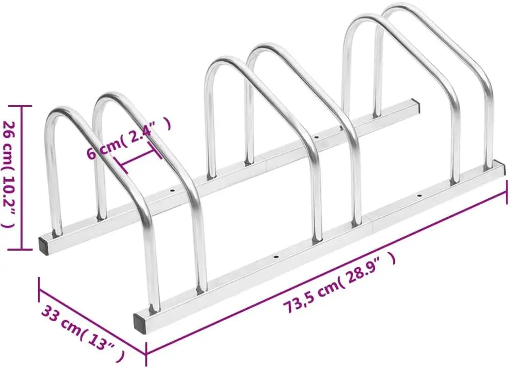 Suport pentru biciclete VidaXL 154418 (Silver)