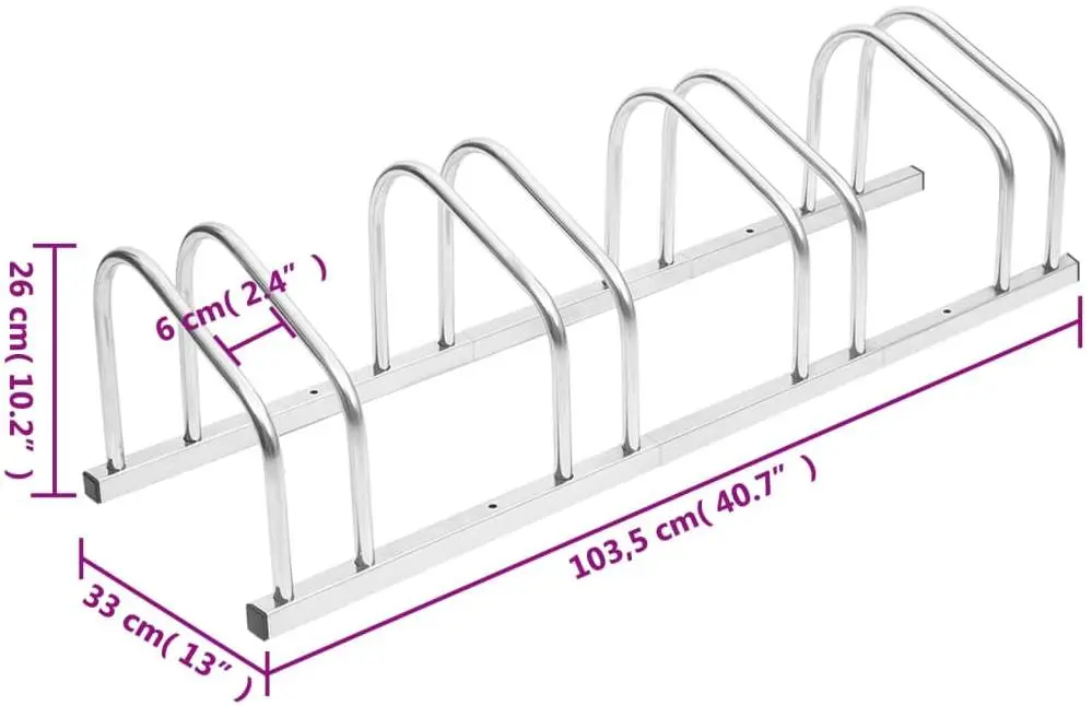 Suport pentru biciclete VidaXL 154419 (Silver)