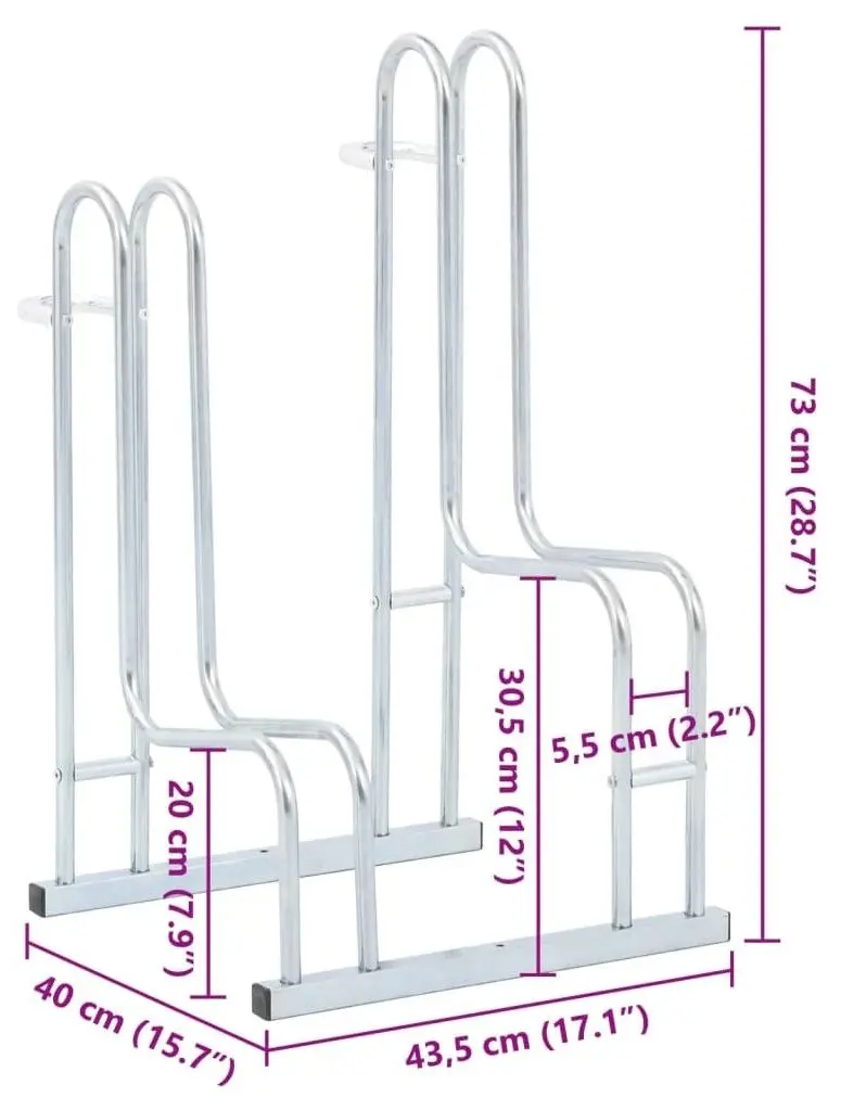 Suport pentru biciclete VidaXL 4005568 (Silver)