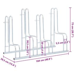 Suport pentru biciclete VidaXL 4005570 (Silver) Thumb