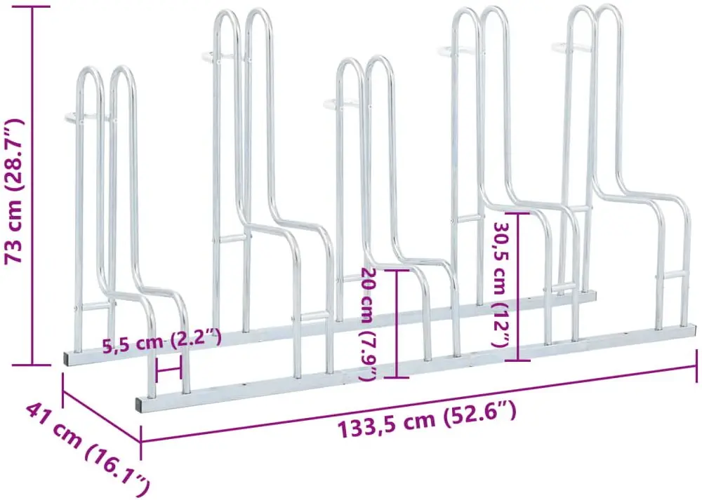 Suport pentru biciclete VidaXL 4005571 (Silver)