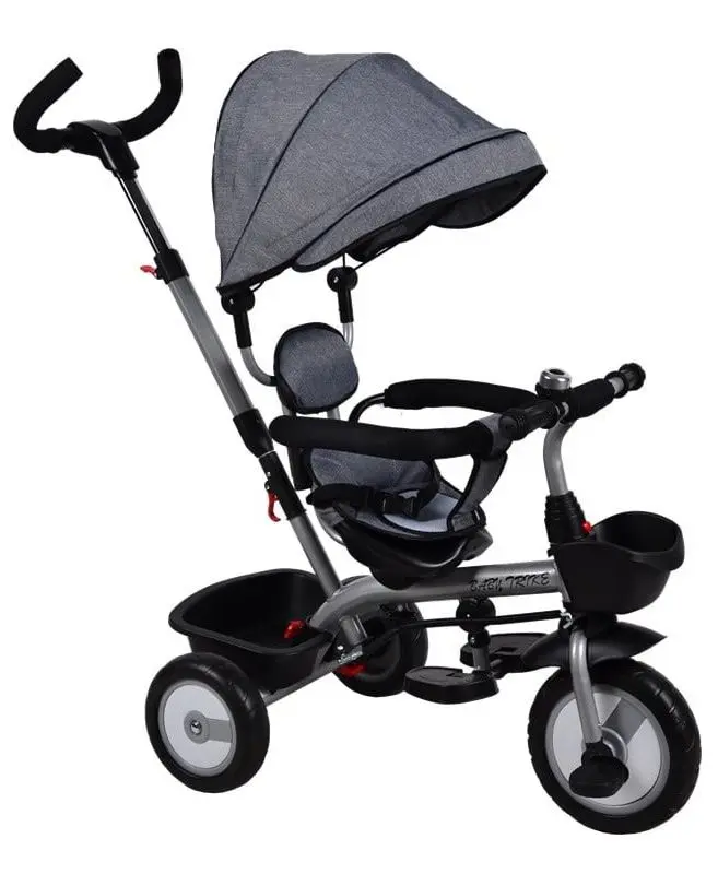 Трехколесный велосипед 4в1 BicyStar Baby Trike (Gray)