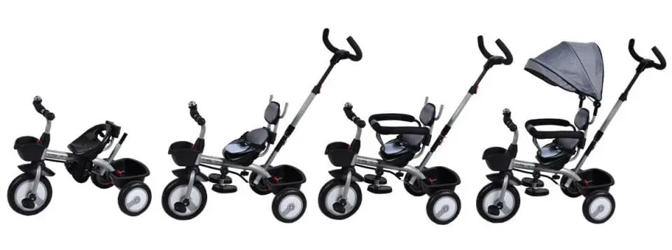 Трехколесный велосипед 4в1 BicyStar Baby Trike (Gray)