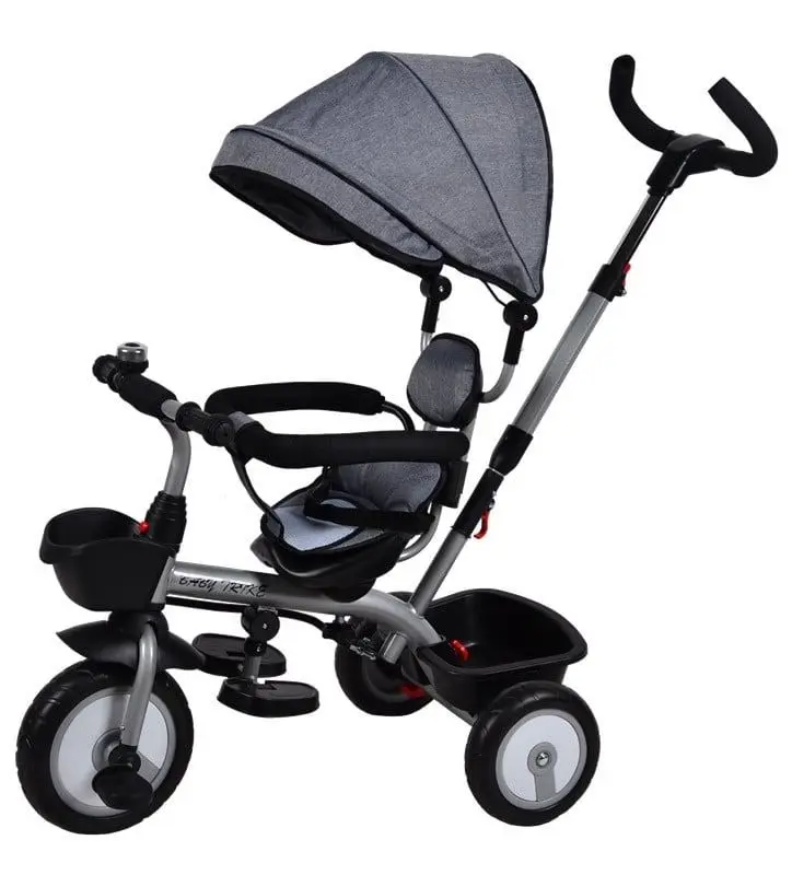 Трехколесный велосипед 4в1 BicyStar Baby Trike (Gray)
