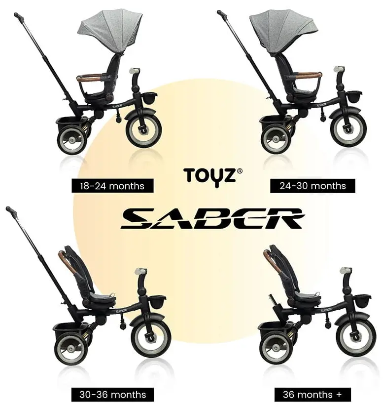 Tricicleta Caretero Saber (Black/Red) - 5