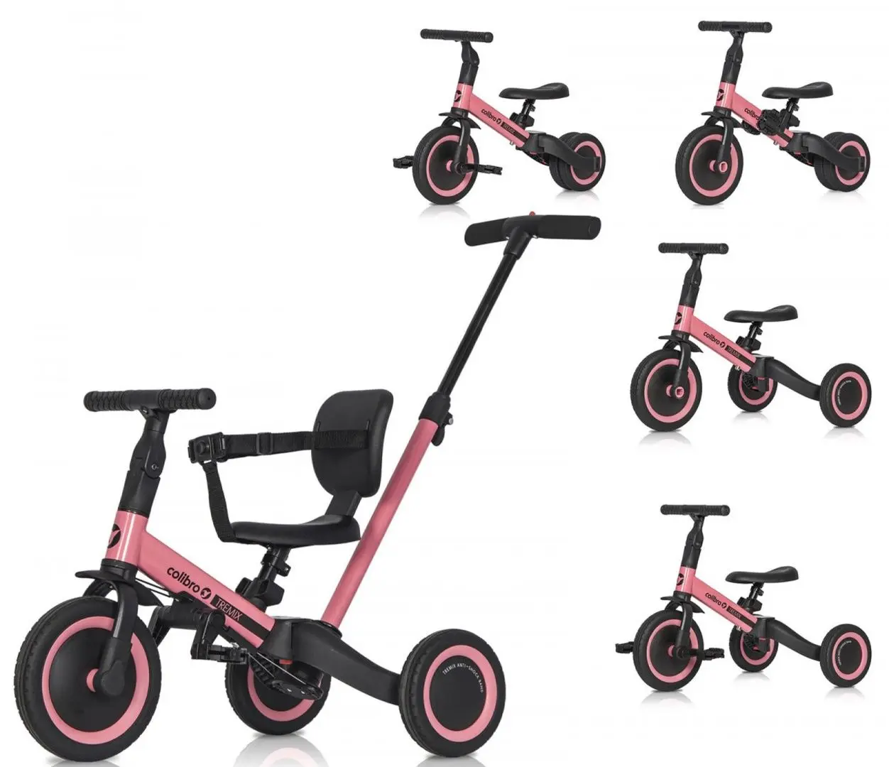 Tricicleta 6in1 Colibro Tremix Up (Rose) - 6