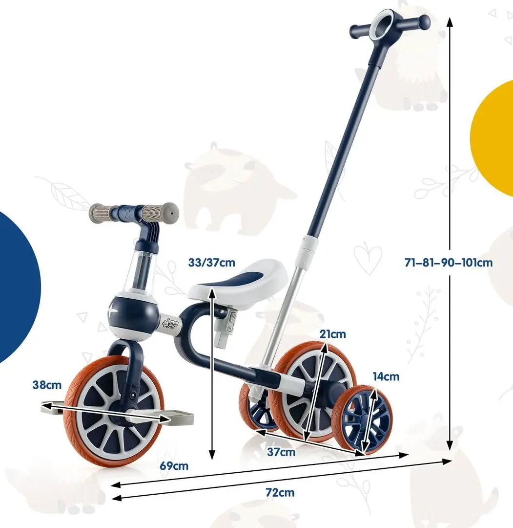 Tricicleta 4in1 Costway TS10070NY (Navy Blue)