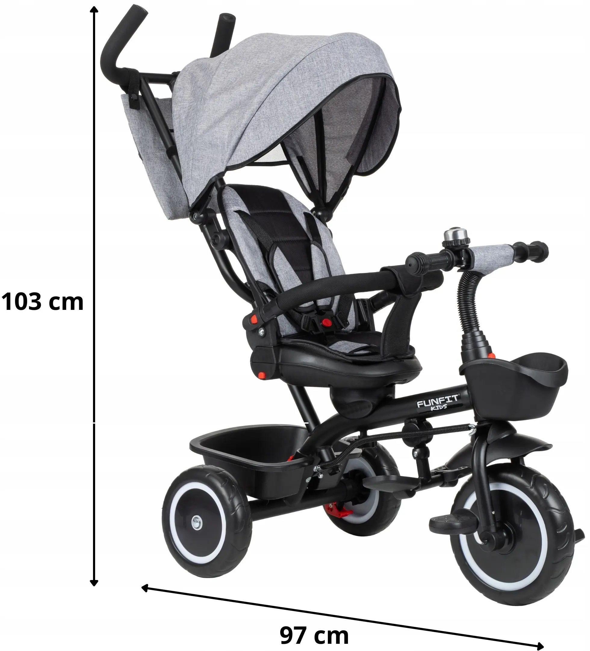 Трехколесный велосипед Funfit Kids Zippy (Grey) - 12