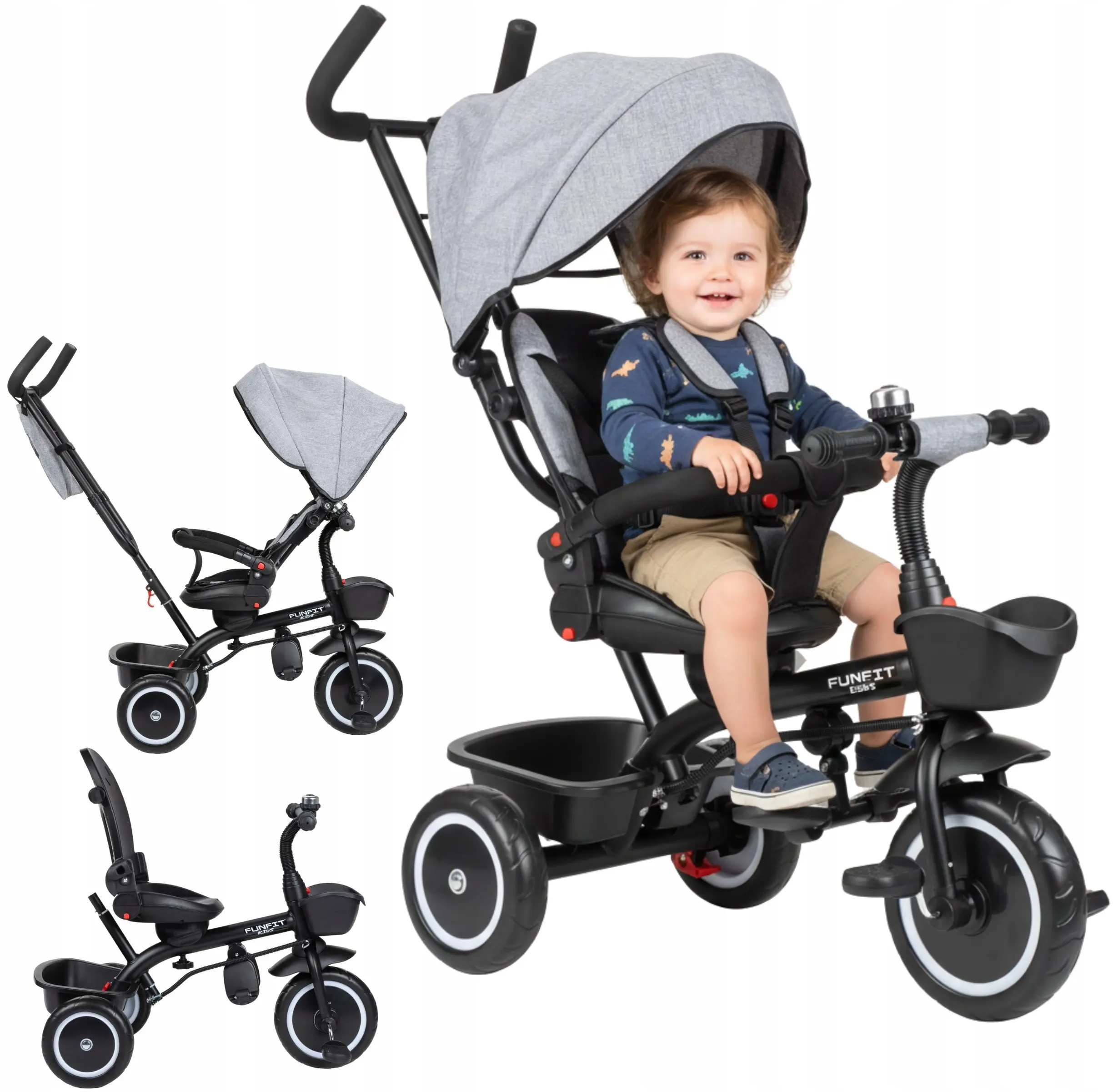 Трехколесный велосипед Funfit Kids Zippy (Grey) - 9