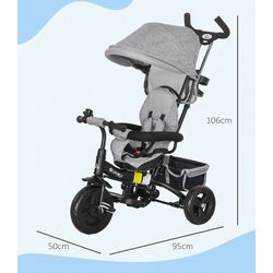Tricicleta 6in1 Homcom 370-026V00GY (Grey) Thumb