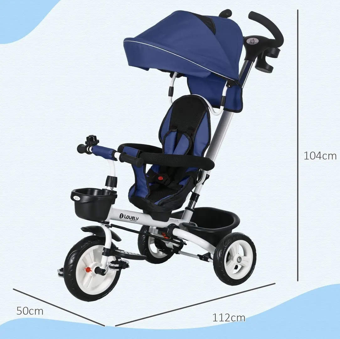 Трехколесный велосипед 6в1 Homcom 370-061V00DB (Blue)