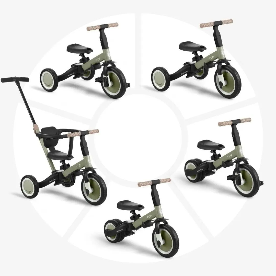 Tricicleta 5in1 KikkaBoo Flip (Army Green)