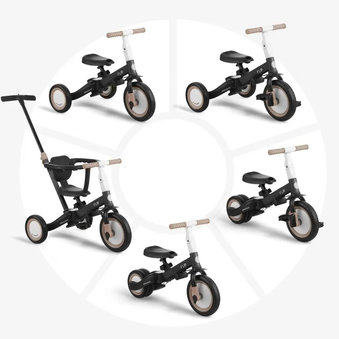 Трехколесный велосипед 5в1 KikkaBoo Flip (Black)