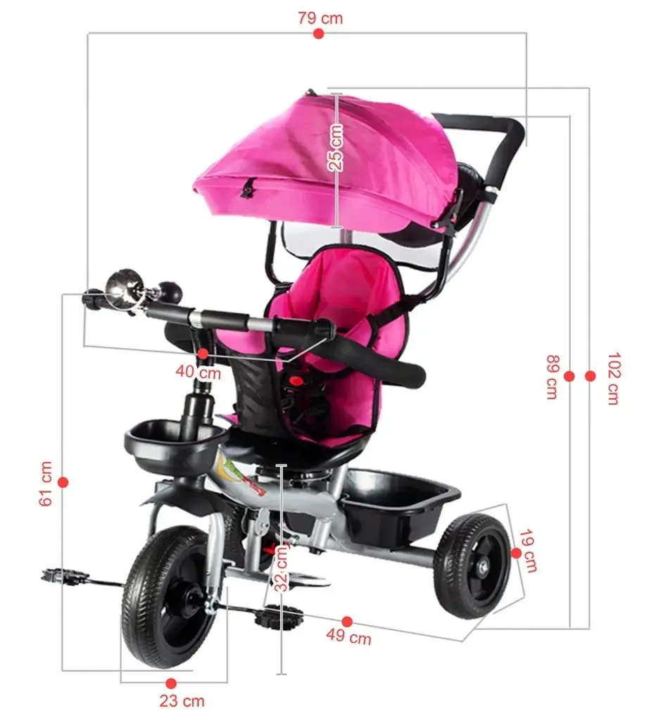 Tricicleta MalPlay 109347 (Pink/Black) - 3