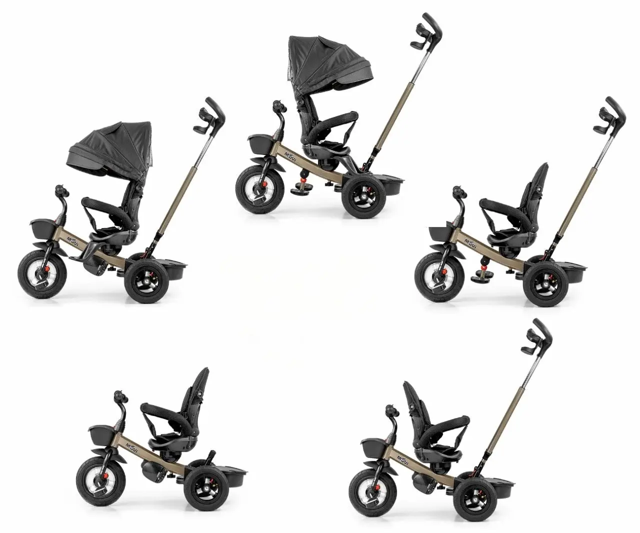 Tricicleta 5in1 Milly Mally Movi (Black/Gold) - 8