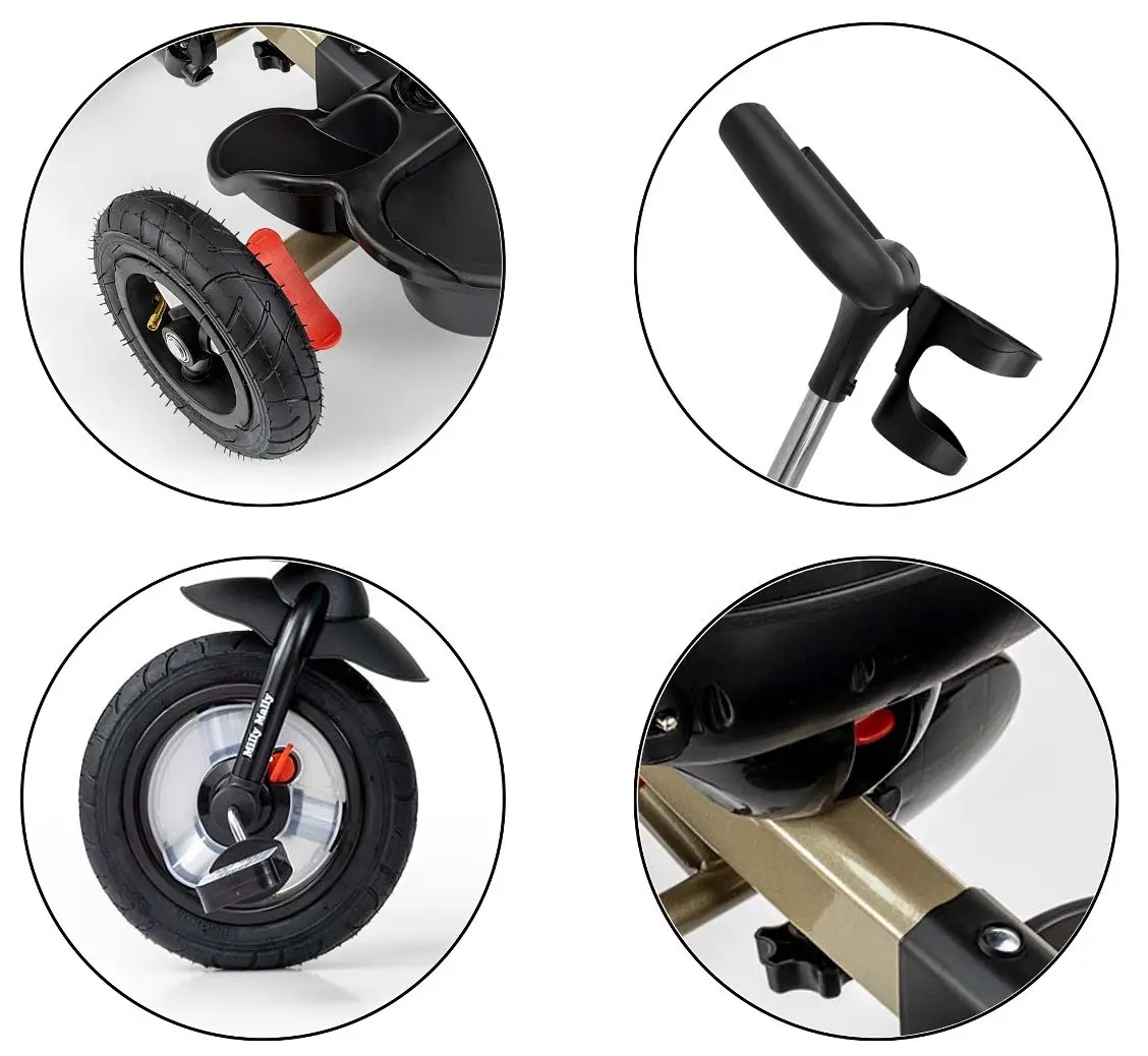 Tricicleta 5in1 Milly Mally Movi (Black/Gold) - 9